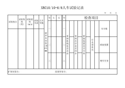 人车试验记录