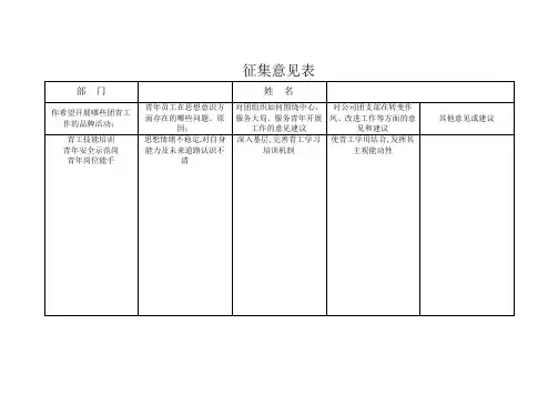 征集意见表