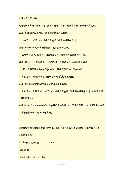 英语句子的基本结构