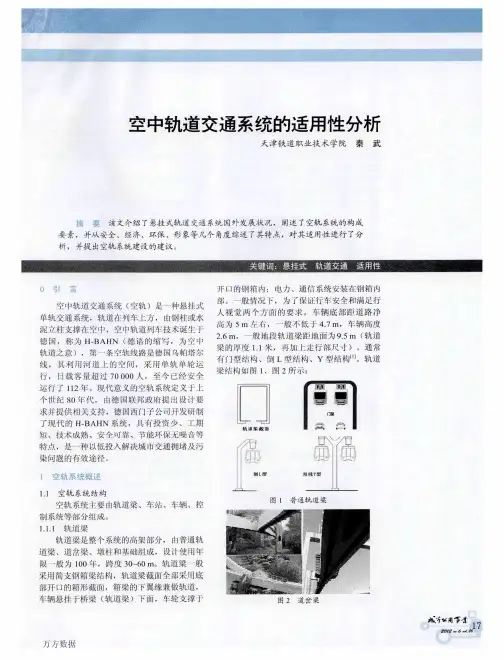 空中轨道交通系统的适用性分析