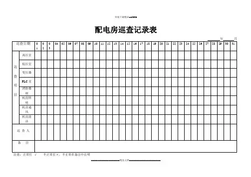 配电房巡查记录表(精选)