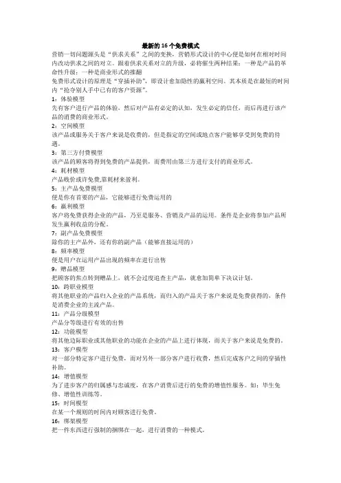 最新的16个免费模式