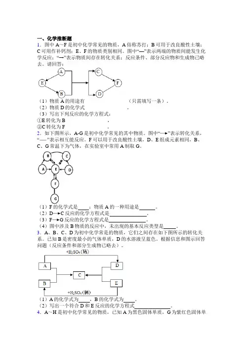 河南省沪教版实验中学中考化学推断题试卷及答案