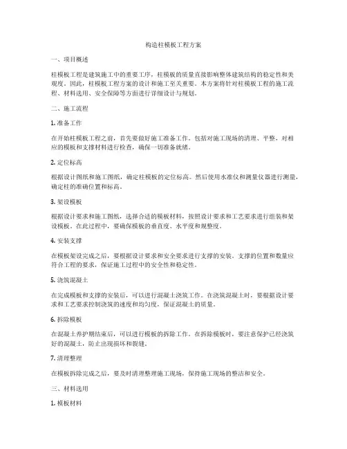 构造柱模板工程方案