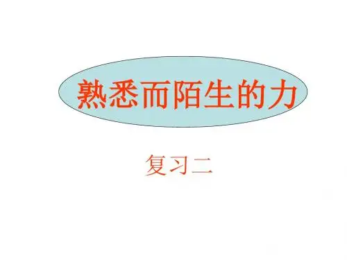 沪科版物理八年级-上册第六章熟悉而陌生的力复习课件二