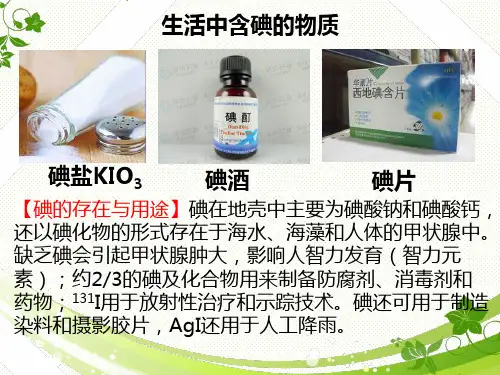优秀课件苏教版高二化学选修六  实验化学 1.1海带中碘元素的分离及检验 (共14张PPT)