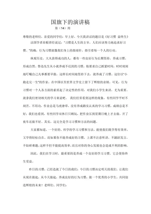 国旗下的演讲稿
