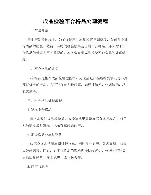 成品检验不合格品处理流程