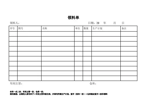 仓库领料单