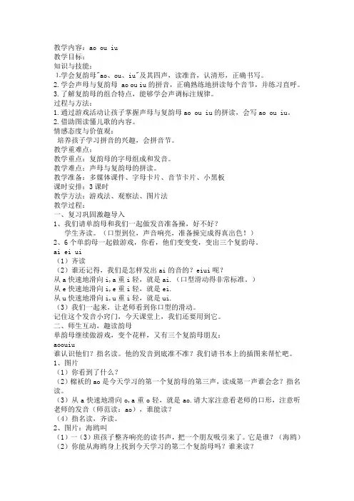 ao ou iu 教案