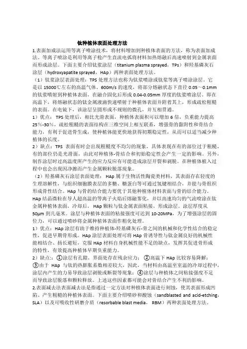 钛种植体表面处理方法