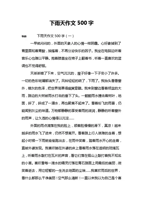 下雨天作文500字