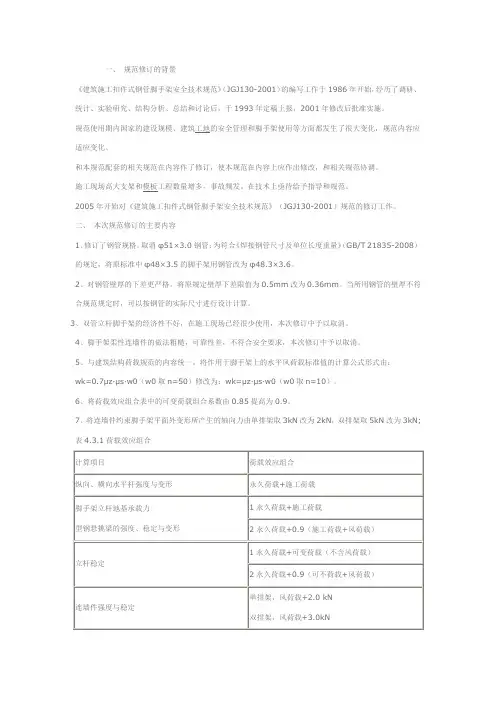 《扣件式钢管脚手架安全技术规范》
