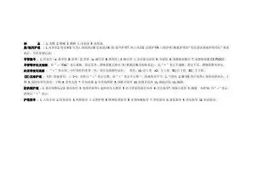 一般护理记录单备注