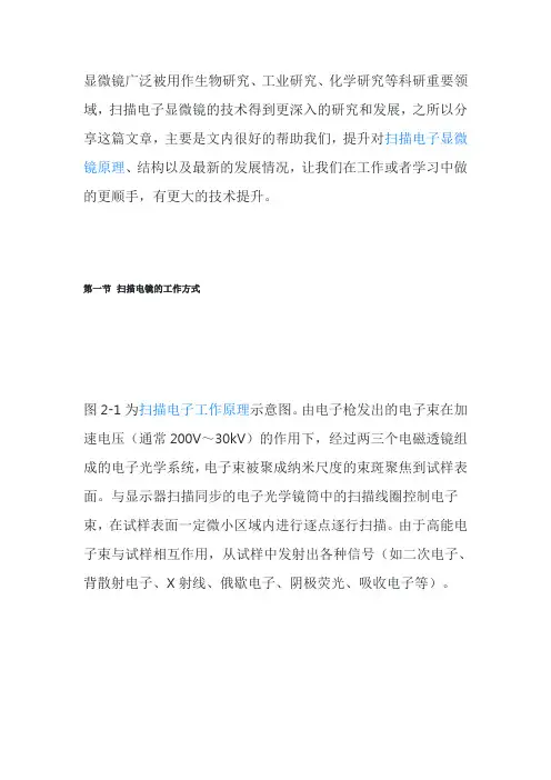 关于电子显微镜的原理讲解