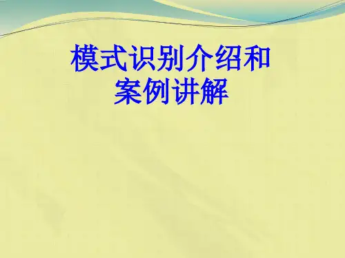 模式识别介绍和案例讲解