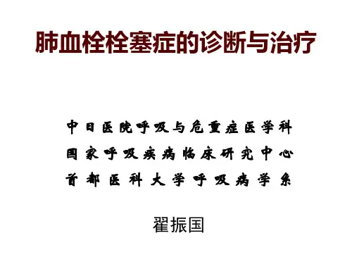 肺血栓栓塞症诊断和治疗-翟振国
