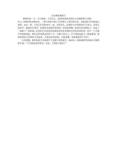 去动物园观猴子