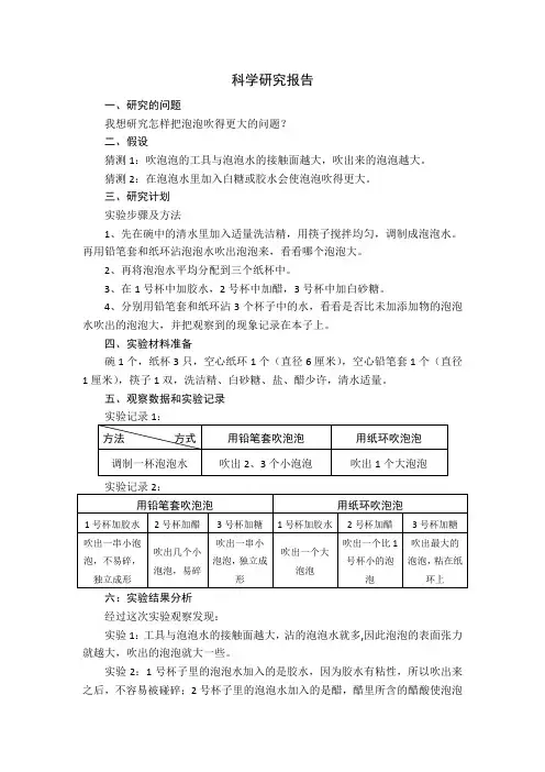 科学研究报告