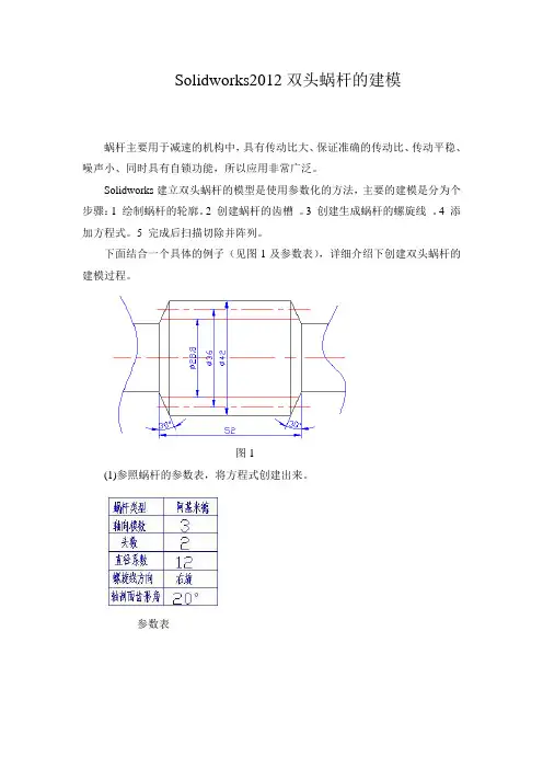 Solidworks2010双头蜗杆的建模