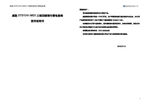 威胜DTSY341-MD3电能表说明书
