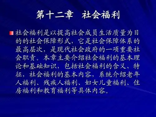 第十二章社会福利(专业版)