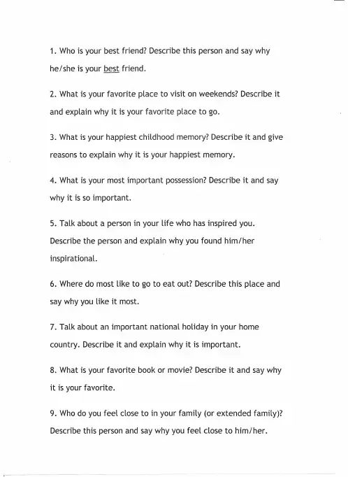 TOEFL Speaking Topics
