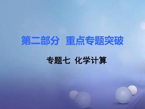 湖南省2017中考化学第二部分重点专题突破专题七化学计算课件