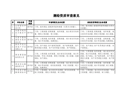 测绘资质审查意见
