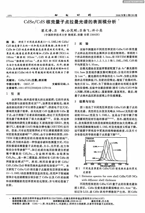 CdSe／CdS核壳量子点拉曼光谱的表面模分析