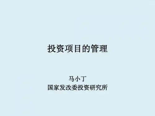 1投资项目的管理--2014年6月新版本