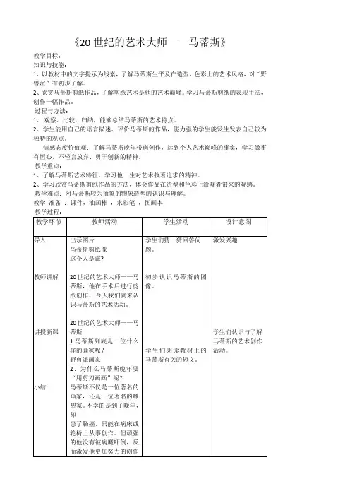 2.20世纪的艺术大师---马蒂斯