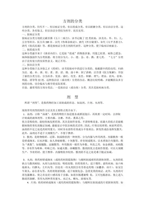 方剂的分类
