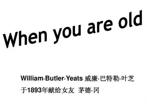 when you are old
