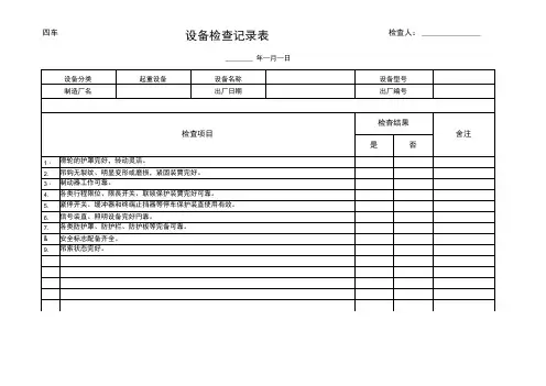 设备检查记录表