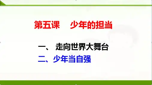 人教部编版九年级道德与法治下册课件：5-2少年当自强