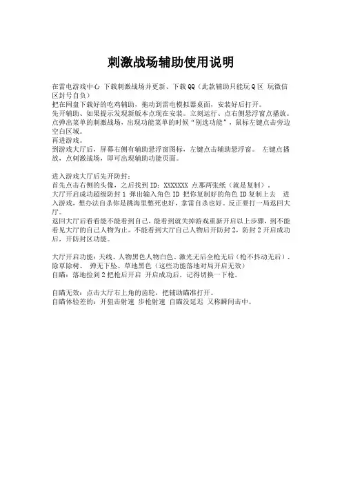 刺激战场辅助