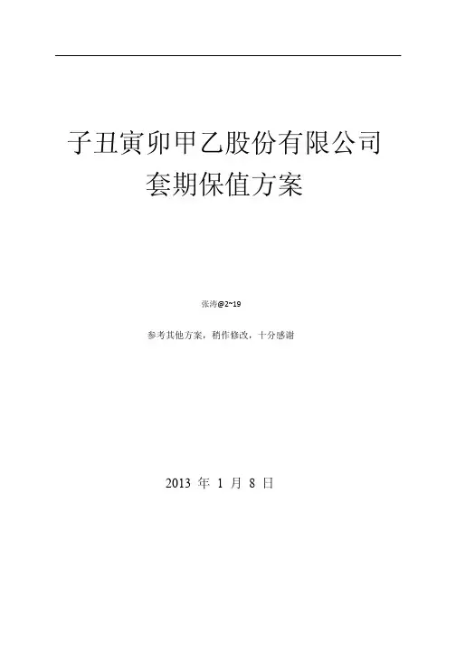 套期保值方案