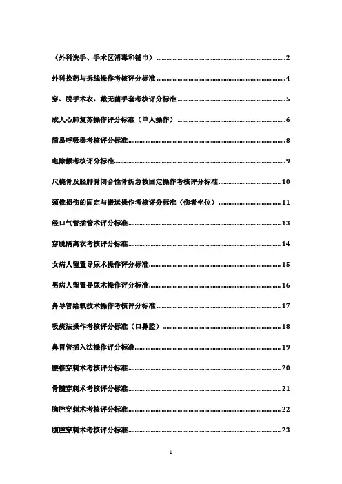 临床医生操作考核评分标准