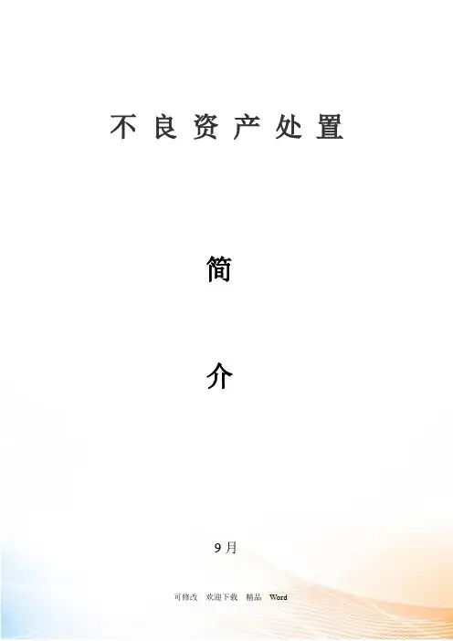不良资产处置培训资料