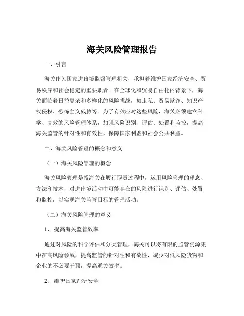 海关风险管理报告