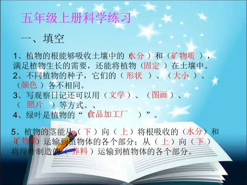 五年级科学练习(全册)教材
