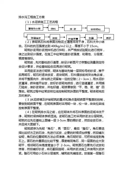排水沟工程施工方案