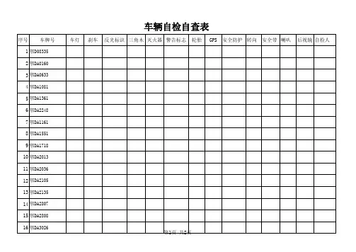 车辆自检自查表