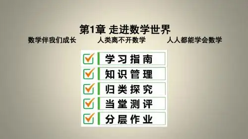 七年级数学上册 第1章 走进数学世界课件 (新版)华东师大版