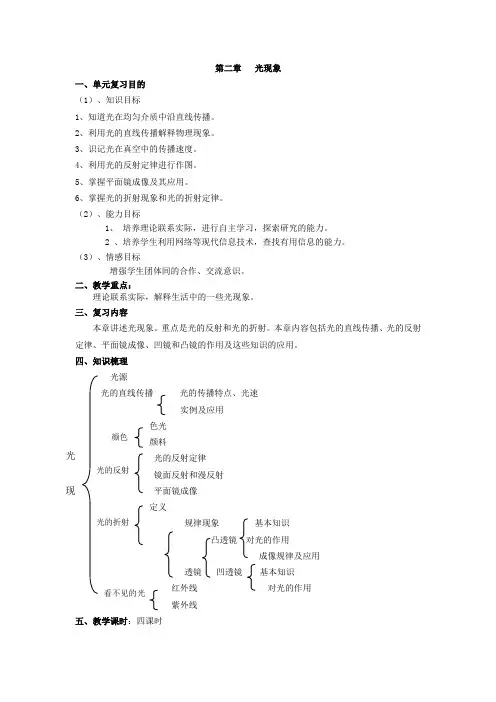 中考物理复习教案   光现象