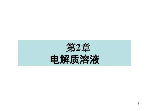 电化学第二章电解质溶液