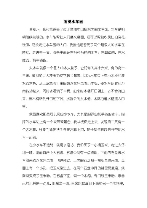 四年级作文：游览水车园作文600字