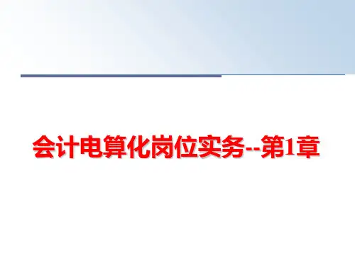 最新会计电算化岗位实务--第1章