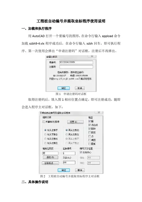 桩自动编号并提取坐标程序使用说明